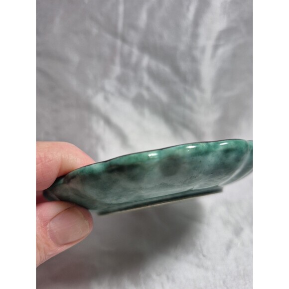 VTG Gustavsberg Sweden Argenta Art Pottery Scallop Edge Dish Silver Detail #939 - Picture 13 of 15